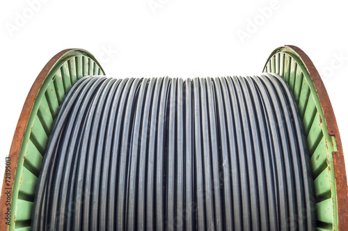 Cable drum against white