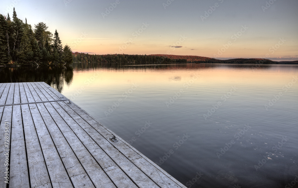 Fototapeta premium Lake in Autumn sunrise reflection