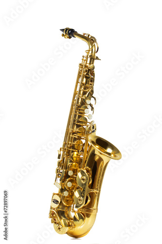 Saxophone on a white background