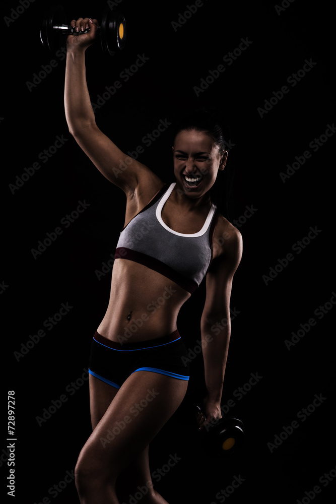 Ταπετσαρία Young sports-looking nice lady with dark hair
