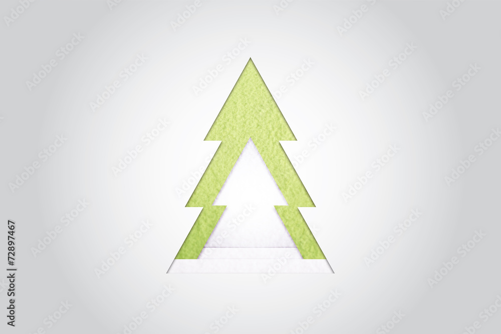 modern Christmas card, cut from paper modern Christmas card, cut from paper