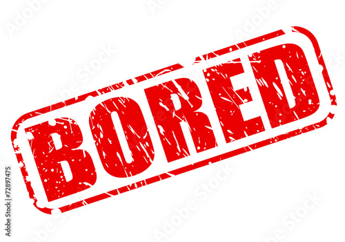 Bored red stamp text