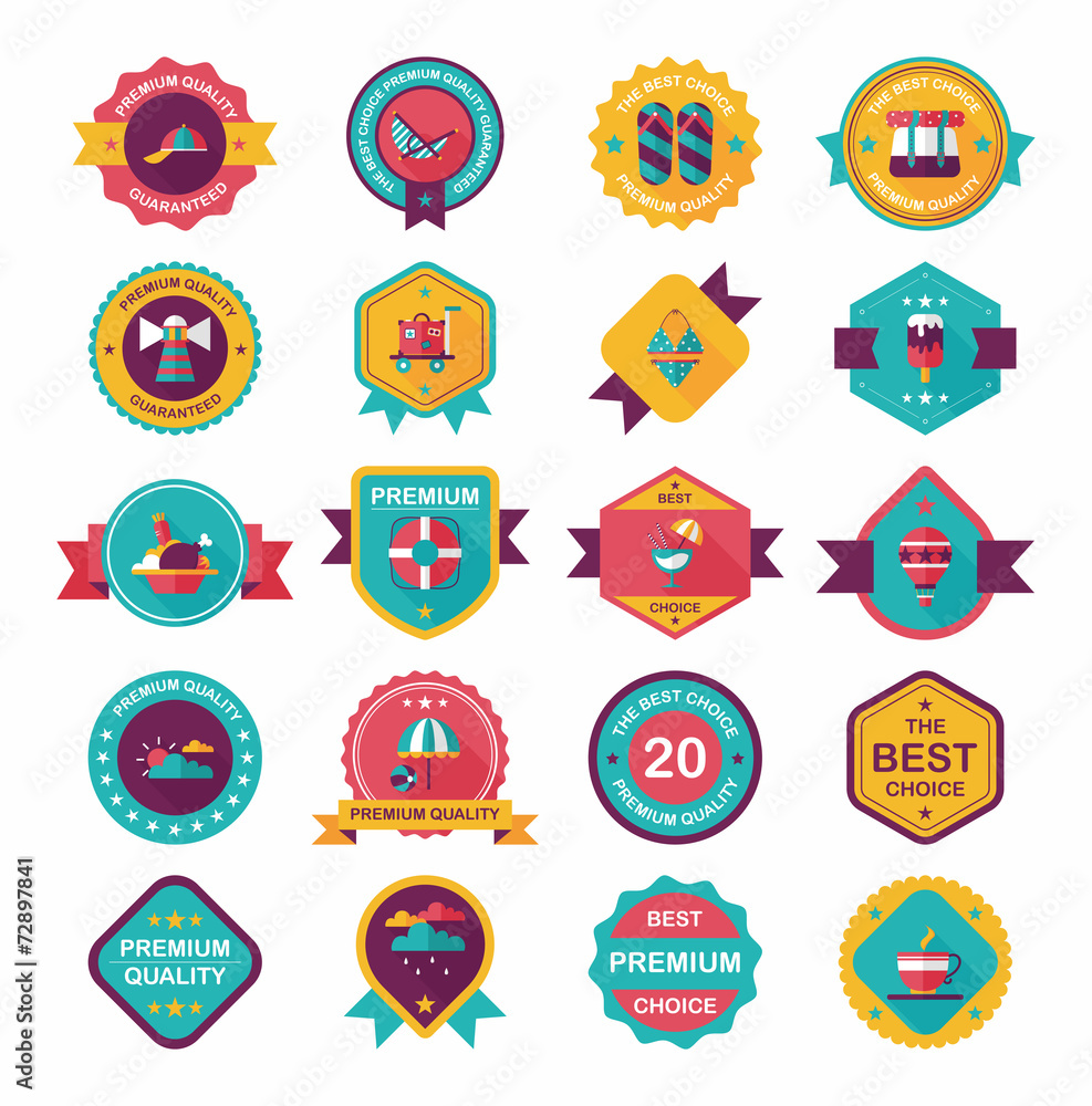 Travel badge banner design flat background set, eps10 Travel badge banner design flat background set, eps10