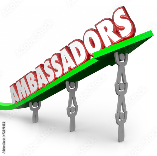 Ambassadors 3d Words People Lifting Arrow Diplomats Representati