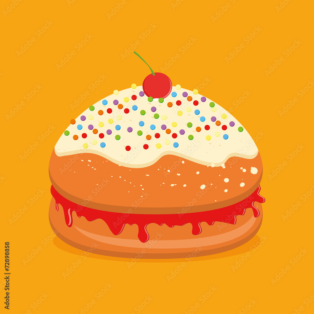 Cupcake Illustration Isolated On Color Background Cupcake Illustration Isolated On Color Background