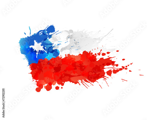Flag of Chile made of colorful splashes
