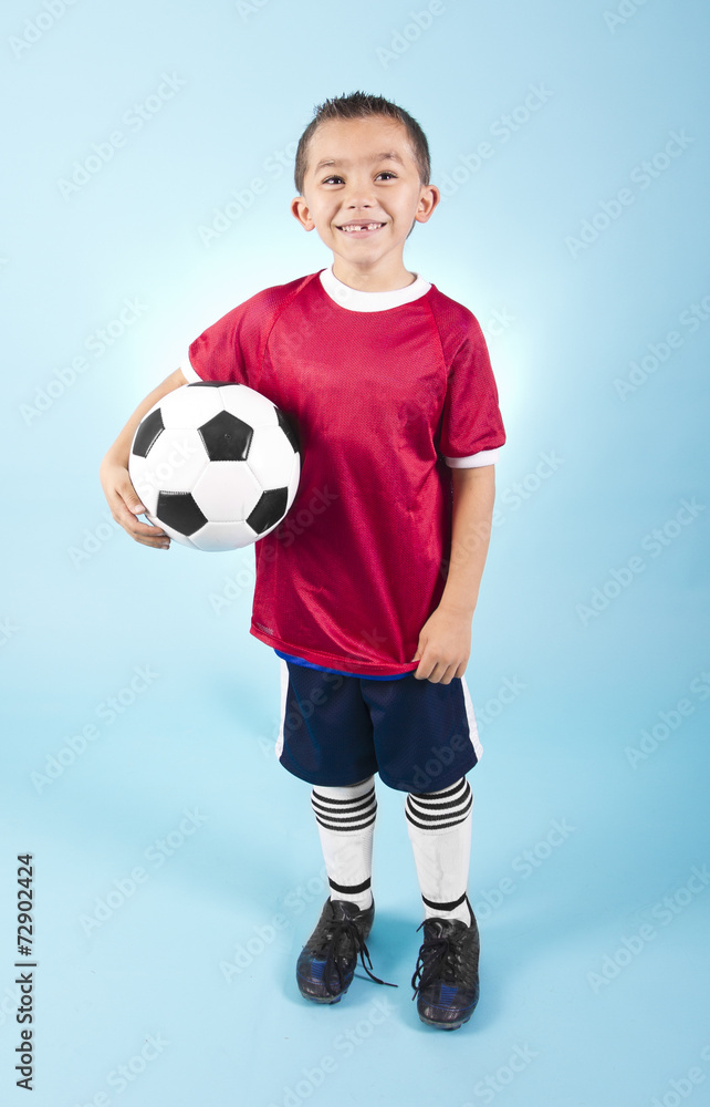 Young Hispanic Soccer Player Portrait
