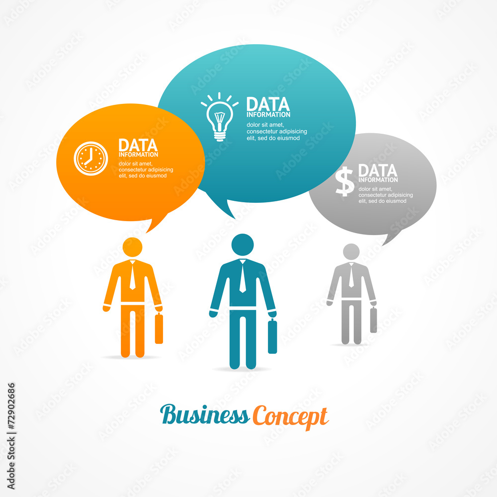 Business group of people with speech bubbles Business group of people with speech bubbles