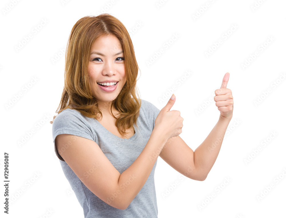 Woman with two thumb up Woman with two thumb up