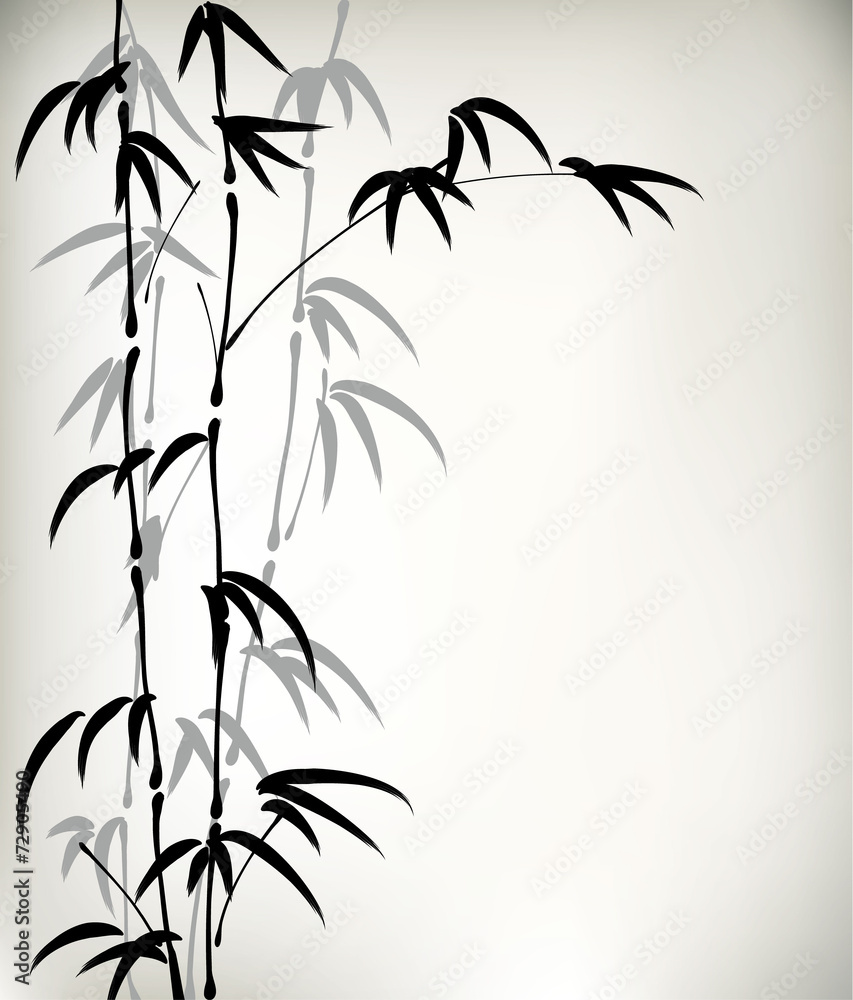 Obraz premium ink painted bamboo