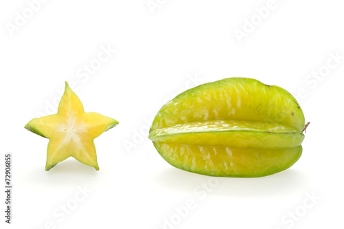 carambola, star fruit isolated on white background