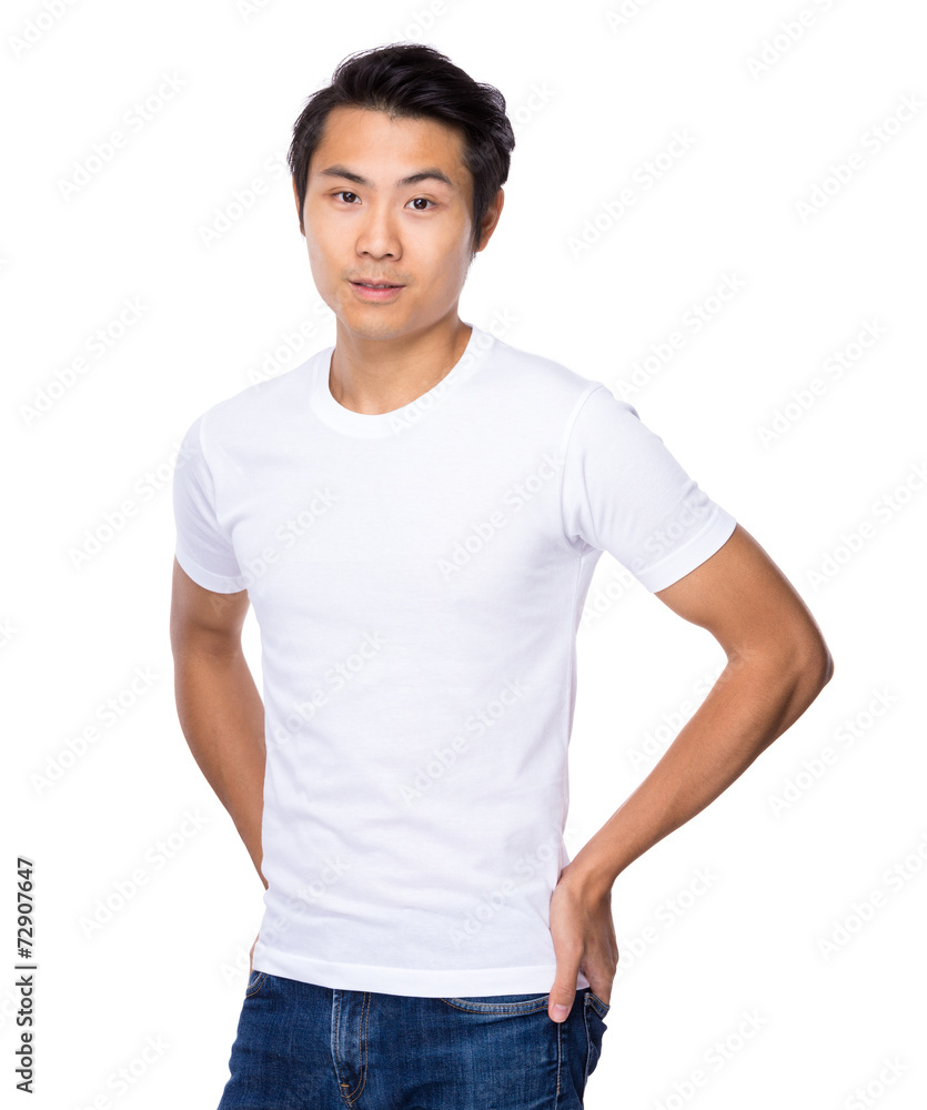 Asian man hand on hip Asian man hand on hip