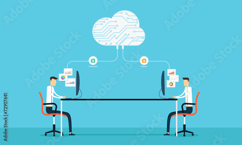 Programing connection develop web siet and application on cloud