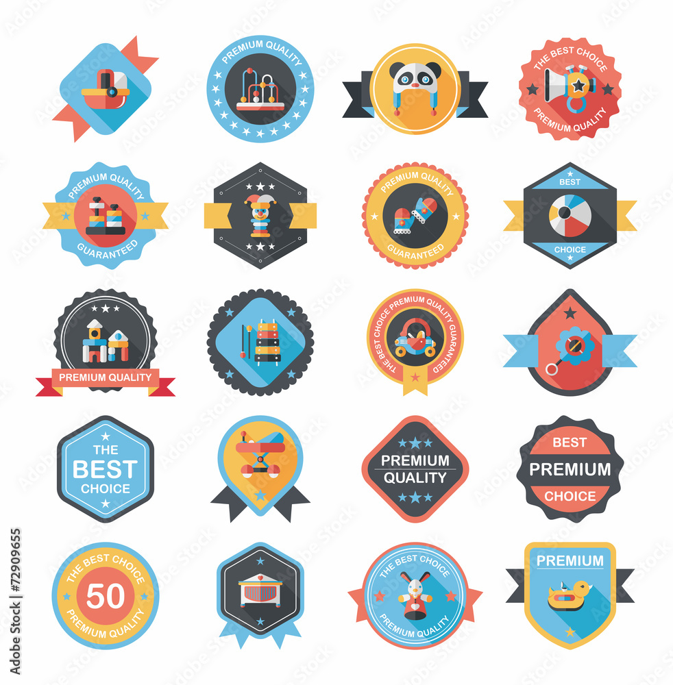 Baby badge banner design flat background set, eps10 Baby badge banner design flat background set, eps10