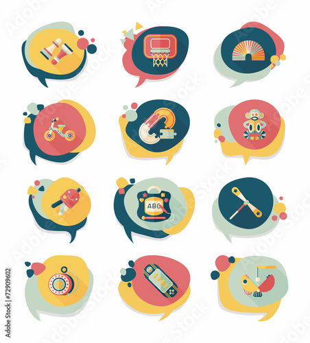 Baby badge banner design flat background set, eps10