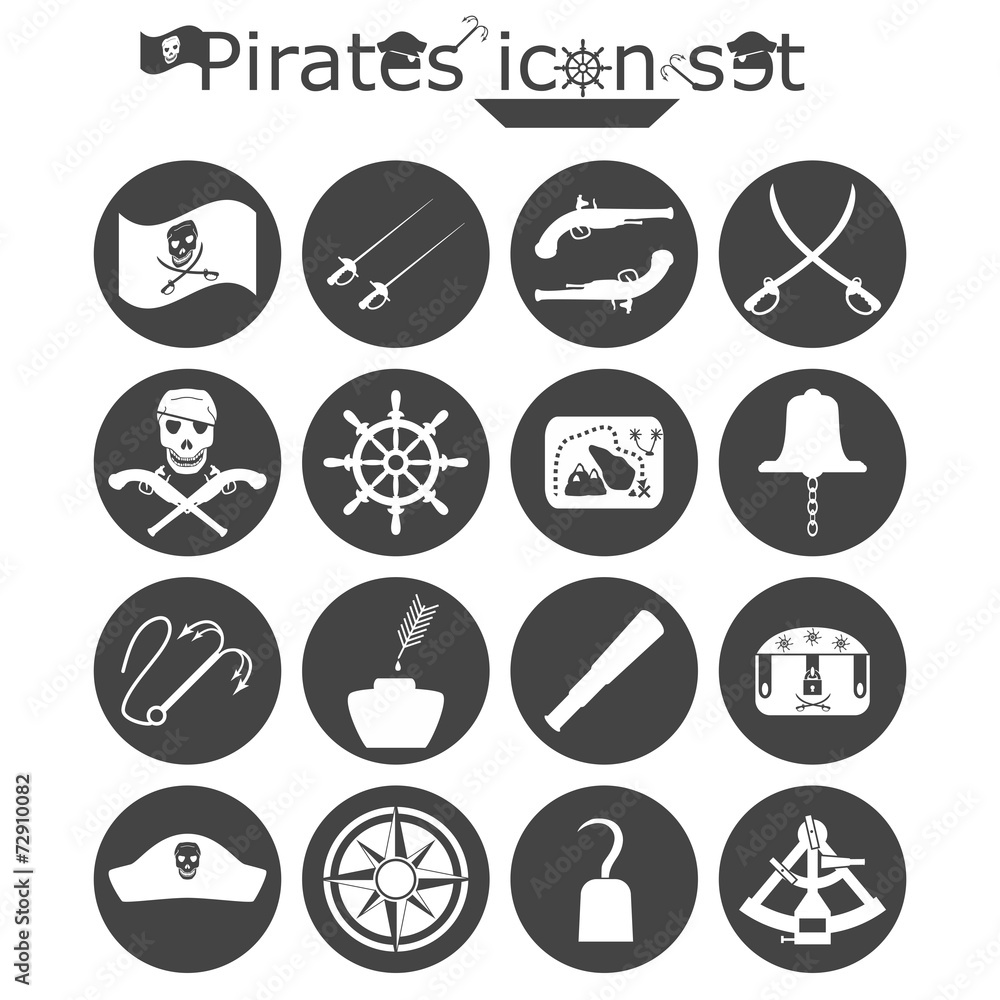 Pirates icon set Pirates icon set