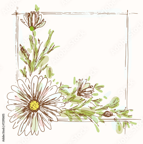 Fototapeta Naklejka Na Ścianę i Meble -  Chamomile frame