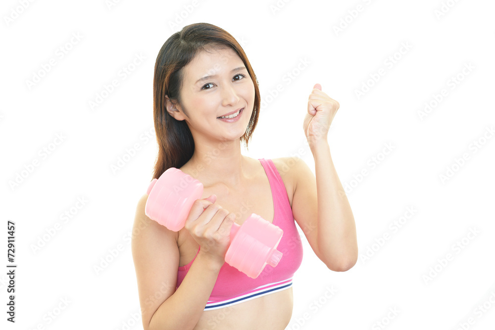 運動をする女性 運動をする女性