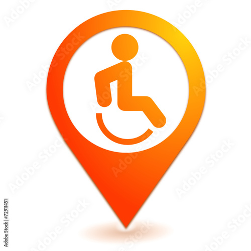 handicapé sur symbole localisation orange