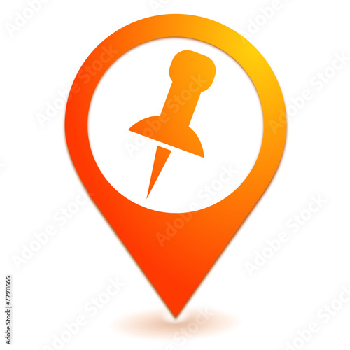 punaise sur symbole localisation orange