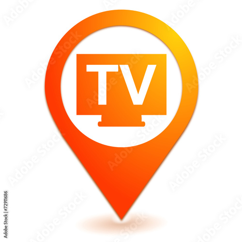 tv sur symbole localisation orange photo