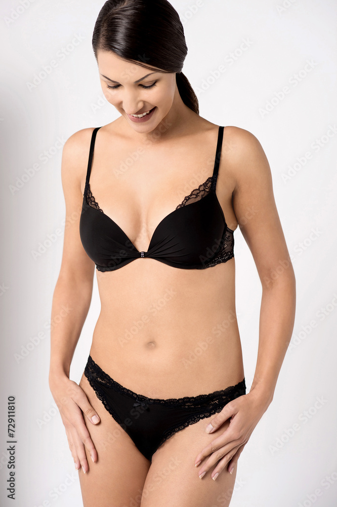 Sexy lady posing in black lingerie Sexy lady posing in black lingerie