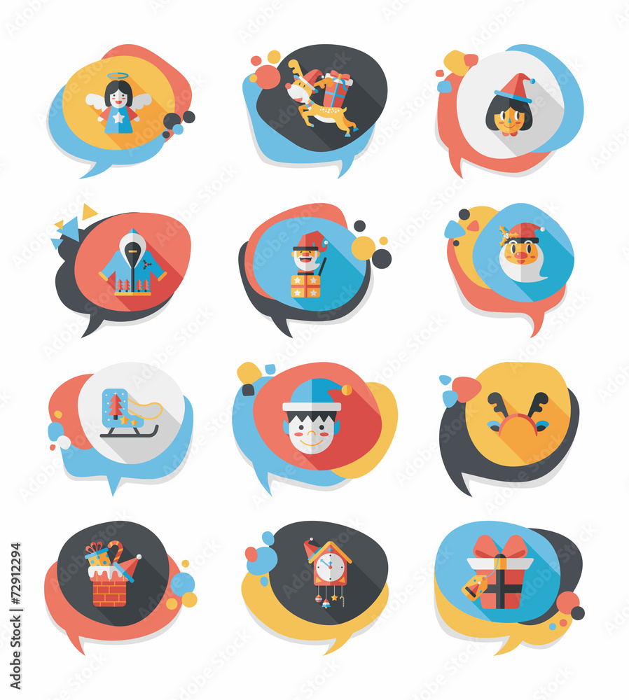 Christmas bubble speech banner design flat background set, eps10 Christmas bubble speech banner design flat background set, eps10