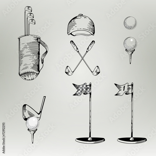 Golf. Vintage golf. Vector Golfing Champion