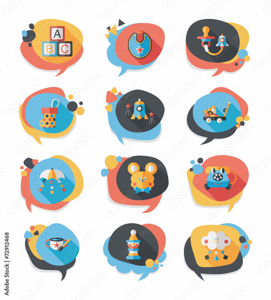 baby bubble speech banner design flat background set, eps10 baby bubble speech banner design flat background set, eps10