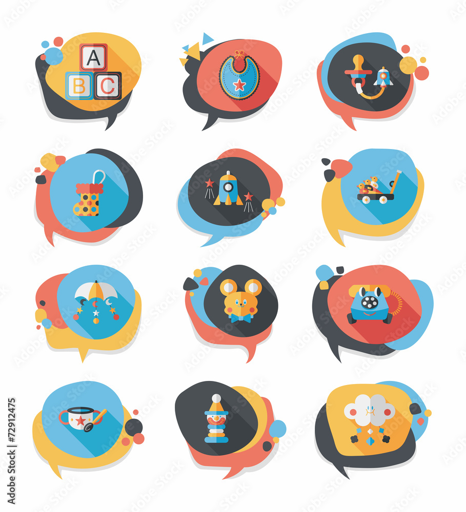 baby bubble speech banner design flat background set, eps10 baby bubble speech banner design flat background set, eps10