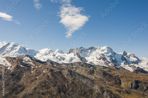 Zermatt, Dorf, Alpen, Walliser Berge, Bergpanorama, Schweiz