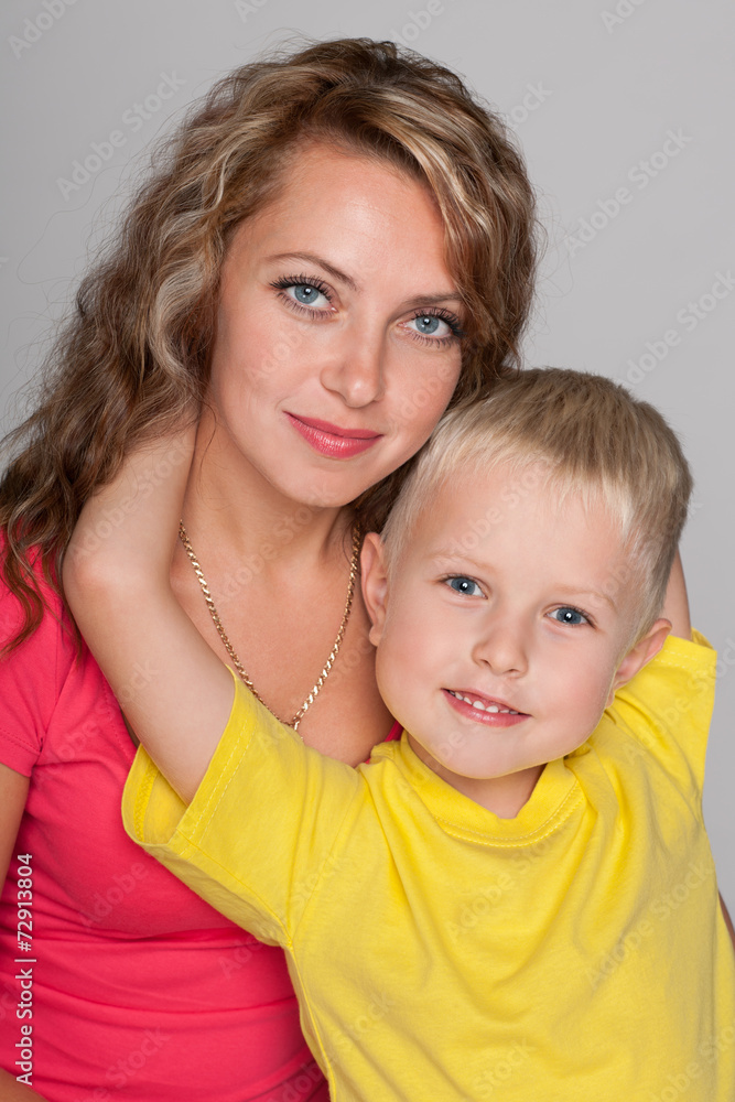 Happy little boy and his mother Happy little boy and his mother