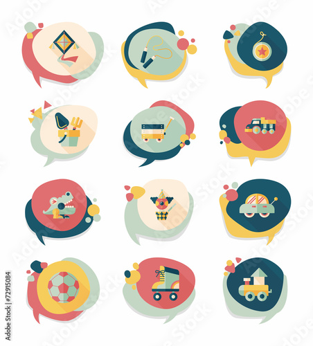 Toy speech bubble banner design flat background set, eps10