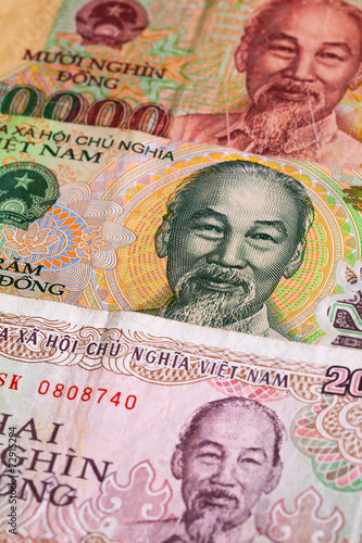 Wallpaper Mural Different Vietnamese Dong banknotes on the table Torontodigital.ca