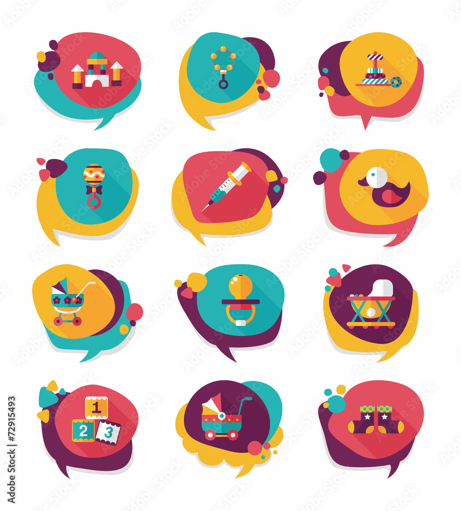 baby bubble speech banner design flat background set, eps10 baby bubble speech banner design flat background set, eps10