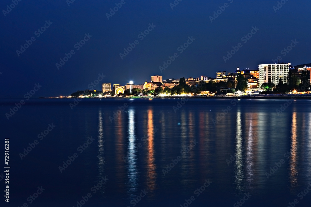 night city lights blurred background
