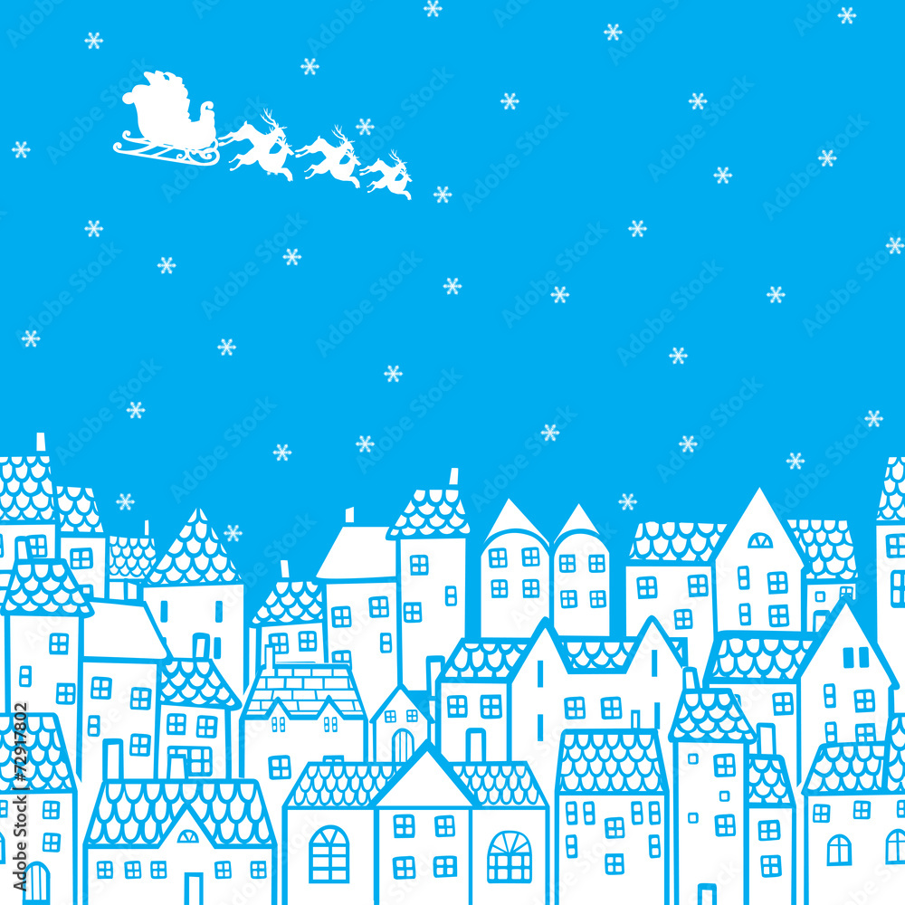 Santa over the city Santa over the city