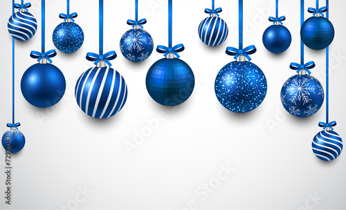 Arc background with blue christmas balls.