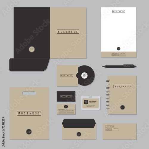 Stationary template design. Corporate identity business set.