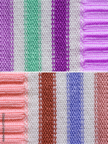Set Knitted wool texture background