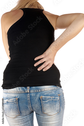 Pain in woman back. photo