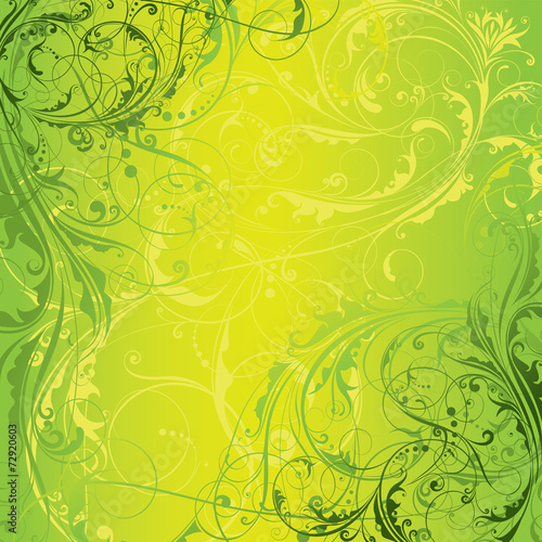 Background green floral design