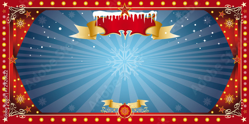 christmas horizontal blue card