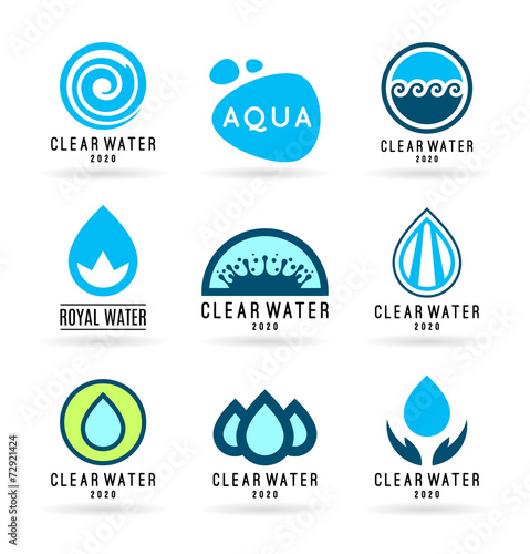 Set of water design elements. Water icon (5)