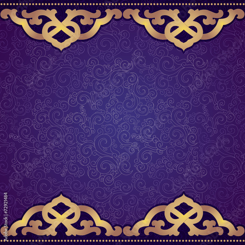 Oriental, folk ornament. Purple background.