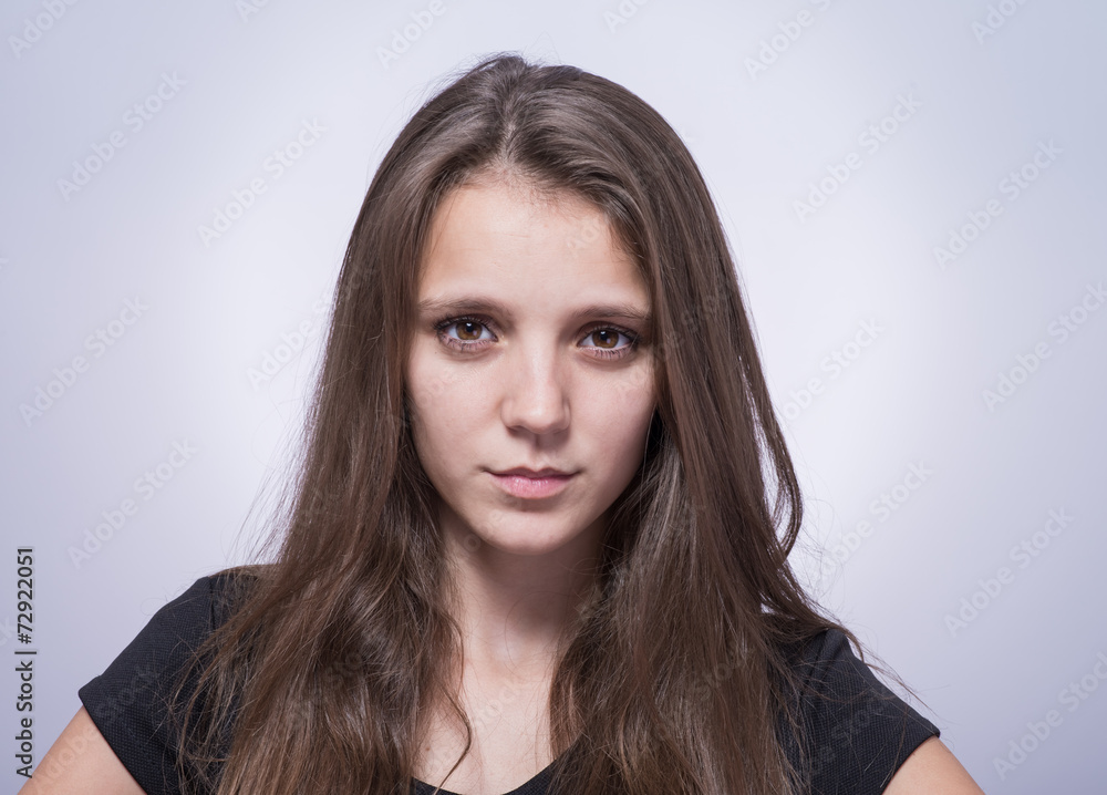 portrait of attractive caucasian smiling woman portrait of attractive caucasian smiling woman