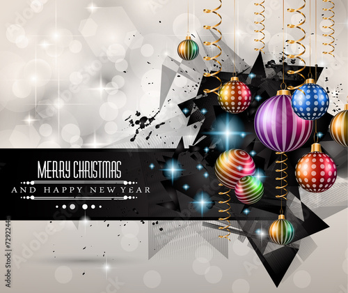 2015 New Year and Happy Christmas background for your flyers