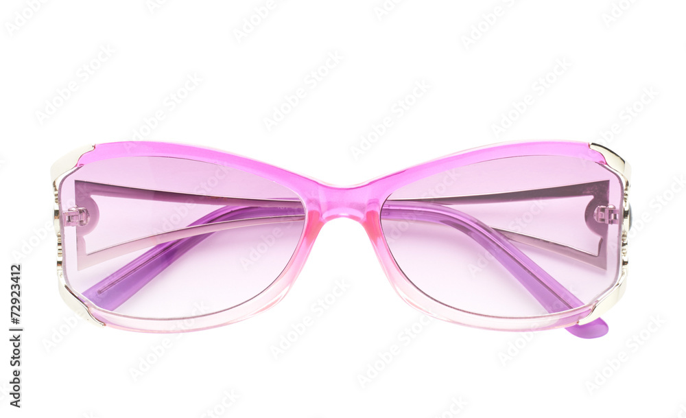 Stylish pink female glasses isolated Stylish pink female glasses isolated