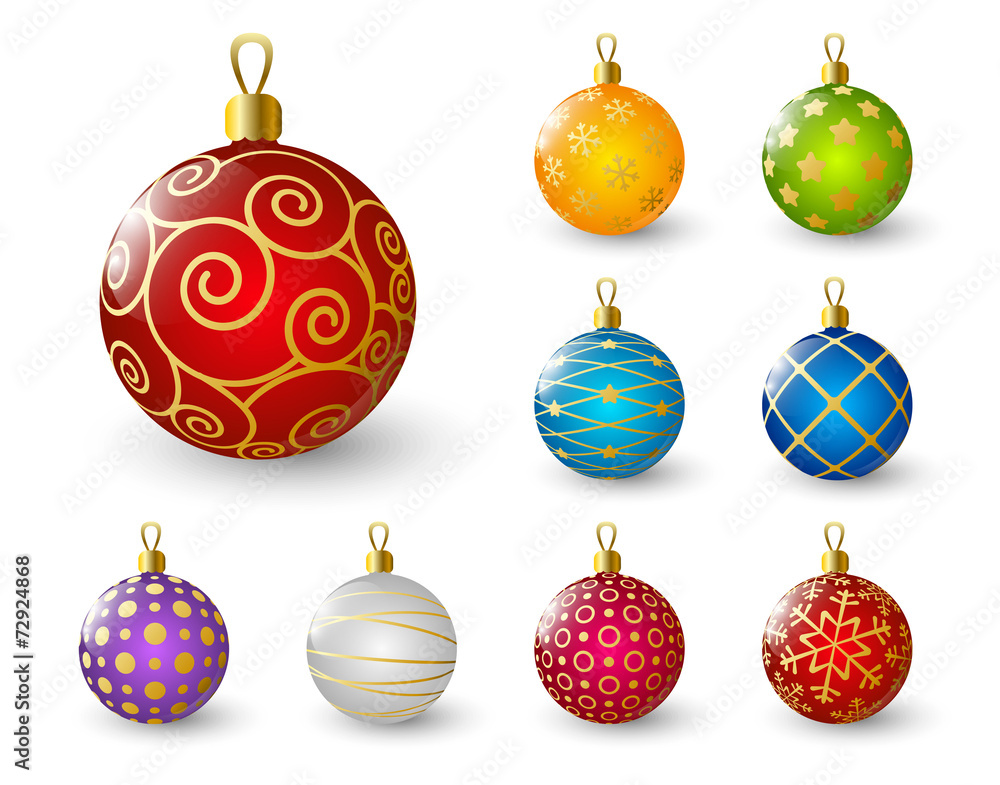 Set of color Xmas balls Set of color Xmas balls