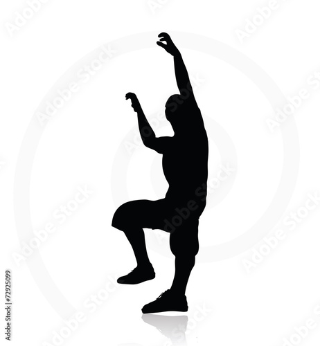 illustration of senior climber man silhouette